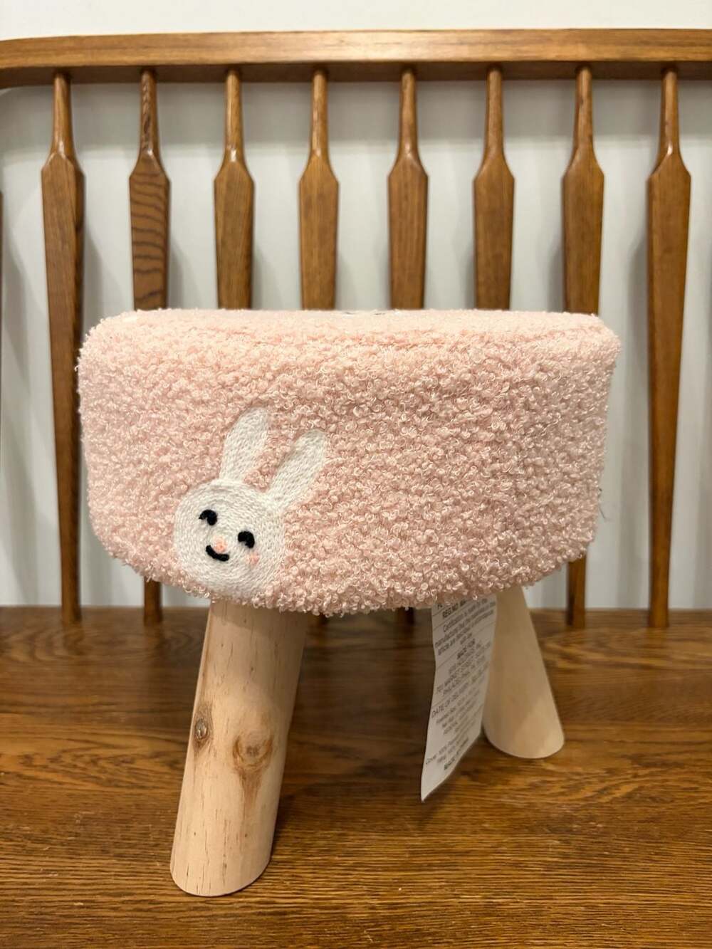Room 2 Room Kids Pink Bunny Sherpa Foot Stool